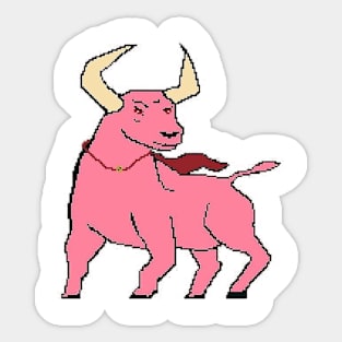 The pink super bull Sticker